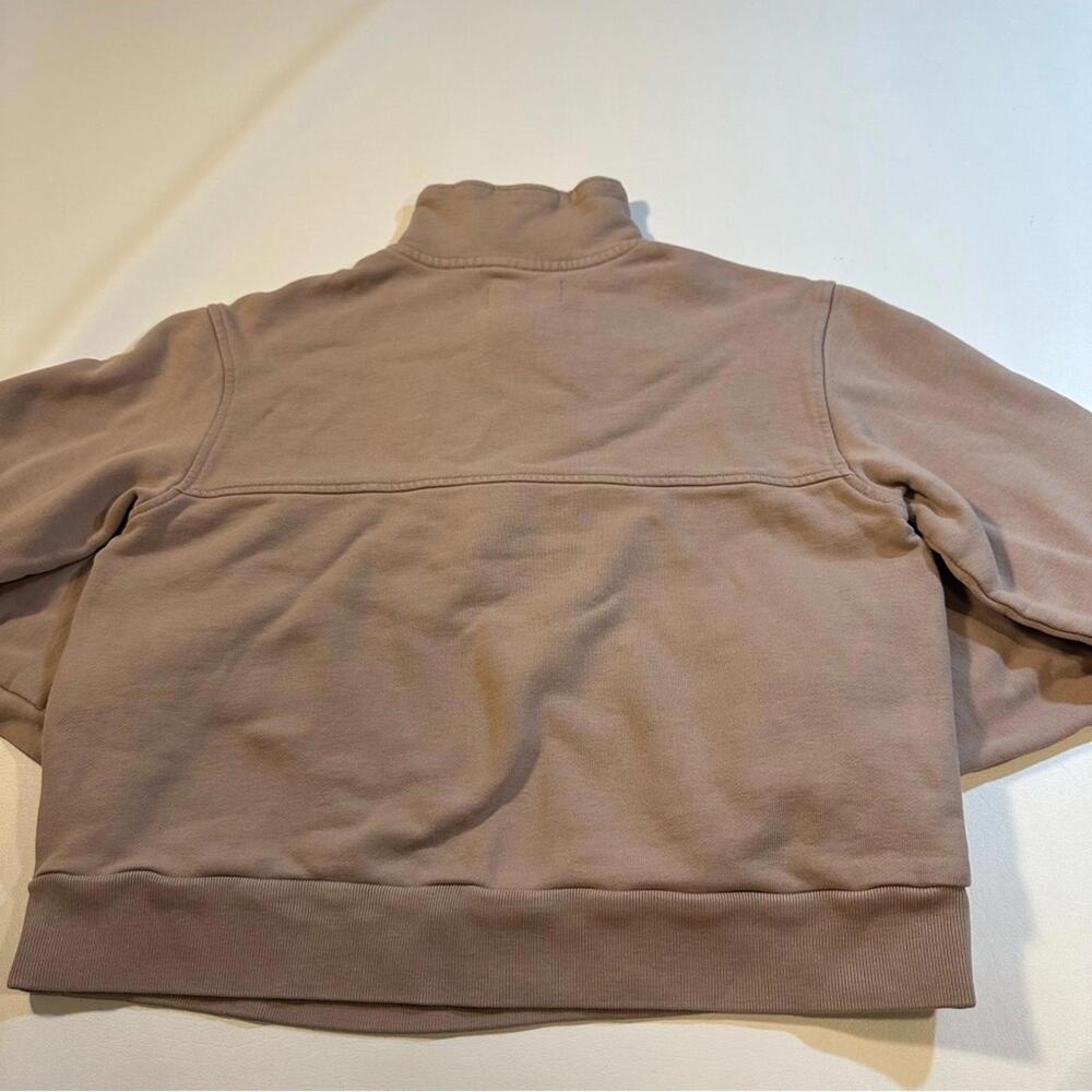 Everlane Size S The Track 100% Organic Cotton Half Zip Champagne Sweatshirt - Picture 4 of 10